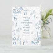 Toile Pattern Winter Wonderland Holiday Card 招待状 (スタンド正面)