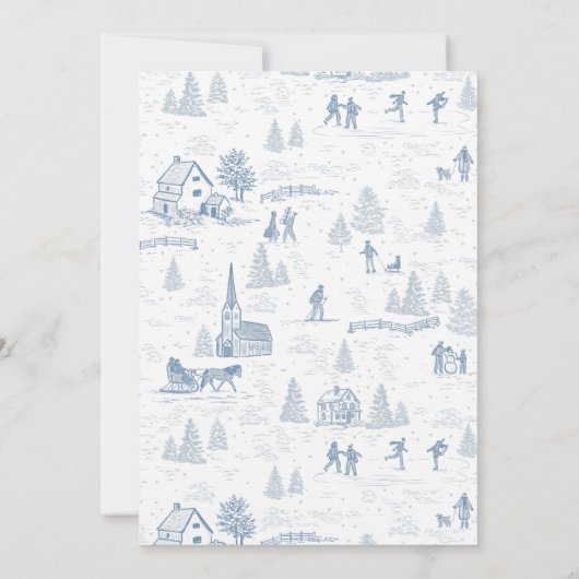 Toile Pattern Winter Wonderland Holiday Card 招待状 (裏面)
