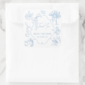 Toile Peter the Rabbit Beatrix Baby Shower スクエアシール (バッグ)