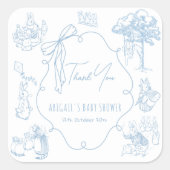 Toile Peter the Rabbit Beatrix Baby Shower スクエアシール (正面)