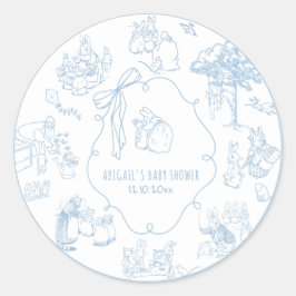 Toile Peter the Rabbit Beatrix Baby Shower ラウンドシール