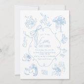 Toile Peter the Rabbit Beatrix Baby Shower 招待状 (正面)