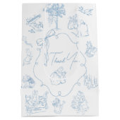 Toile Peter the Rabbit Beatrix Baby Shower Thank ミディアムペーパーバッグ (裏面)