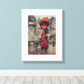 Toile Poulbot au journal キャンバスプリント (インサイチュ (ウッドフロア))