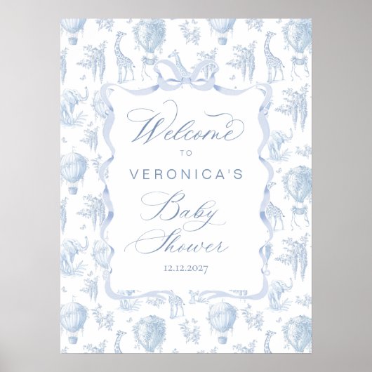 Toile Safariエアバルーンベビーシャワーへようこそ ポスター (正面)