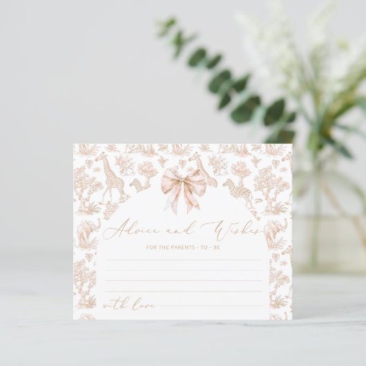 Toile Safari Advice and wishes for parents card (スタンド正面)