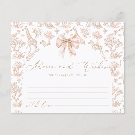 Toile Safari Advice and wishes for parents card (正面)