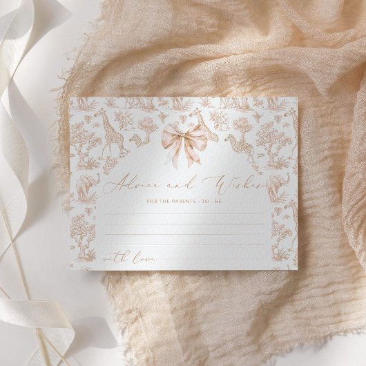 Toile Safari Advice and wishes for parents card