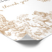 Toile Safari Baby Shower Custom Text Sign ポスター (角)