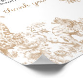 Toile Safari Baby Shower Diaper Raffle Sign ポスター (角)