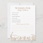 Toile Safari Baby Shower Wishes for Baby Game Card 招待状 (正面)