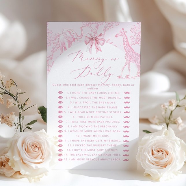 Toile Safari Mommy or daddy baby shower game (クリエイターアップロード済み)