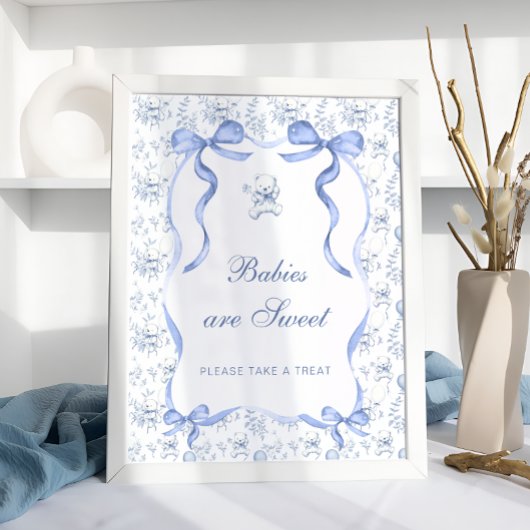 Toile Teddy Bearベビーは甘いTake A Treat ポスター