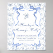 Toile Teddy Bear Blue How Big is Mommy's Belly ポスター (正面)