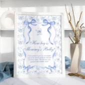 Toile Teddy Bear Blue How Big is Mommy's Belly ポスター