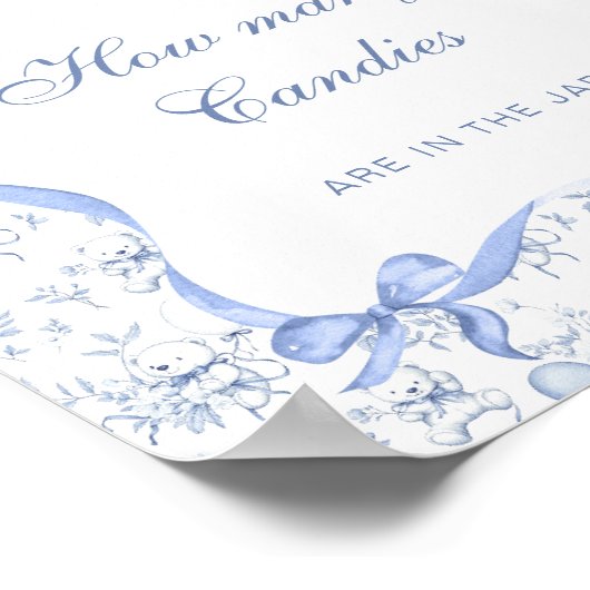 Toile Teddy Bear Bowキャンディの数を推測 ポスター (角)