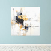 Toile tendue abstrait noir blanc or キャンバスプリント (インサイチュ (ウッドフロア))
