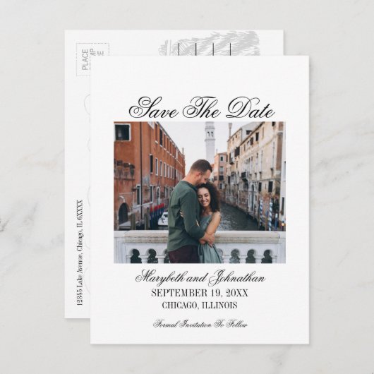 Toile & Writhaprage日付を保存する写真はがき インビテーションポストカード (正面/裏面)