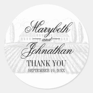 Toile & Writhens結婚 Thank You Sticker ラウンドシール