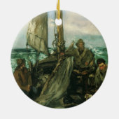 Toilers of the Sea by Edouard Manet,ヴィンテージ・アート セラミックオーナメント (裏面)