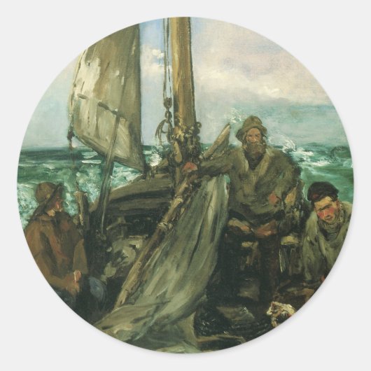 Toilers of the Sea by Edouard Manet,ヴィンテージ・アート ラウンドシール (正面)