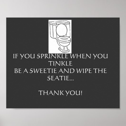 TOILET BATHROOM RULES ポスター (正面)