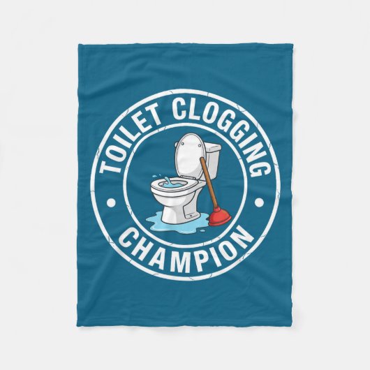 Toilet Champion Clogging Custom フリースブランケット (正面)