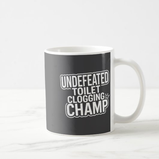 Toilet Champion Clogging Undefeated コーヒーマグカップ (右)