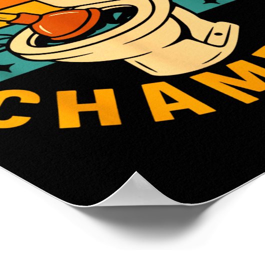 Toilet Clogging Chamon Funny Bathroom Clogger Quot ポスター (角)