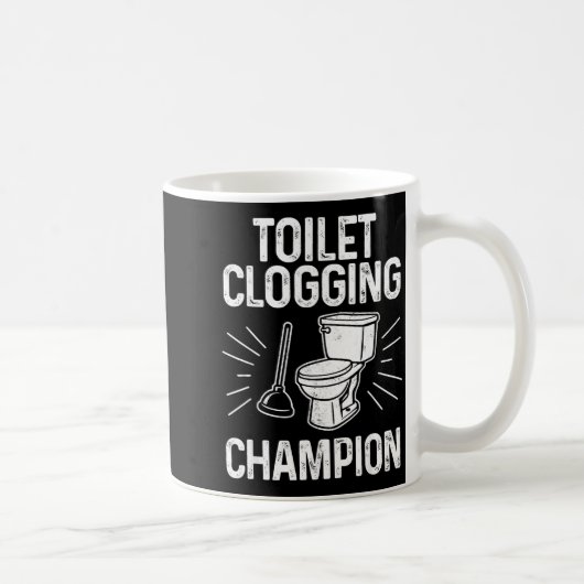 Toilet Clogging Chamon Funny Graphic Toilet Cloggi コーヒーマグカップ (右)