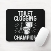 Toilet Clogging Chamon Funny Graphic Toilet Cloggi マウスパッド (マウス)