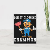 Toilet Clogging Chamon Funny Plumber Humor Joke Da カード (正面)