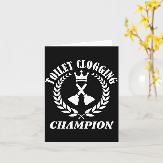 Toilet Clogging Chamon Funny Sarcastic  カード (黄色い花)