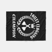 Toilet Clogging Chamon Funny Sarcastic  フリースブランケット (正面(横))