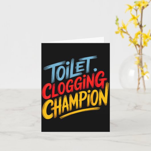 Toilet Clogging Chamon Graphic Toilet Clogging Cha カード (黄色い花)