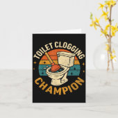 Toilet Clogging Chamon Tee Funny Meme カード (黄色い花)