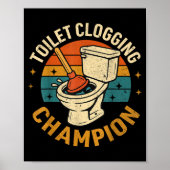 Toilet Clogging Chamon Tee Funny Meme ポスター (正面)