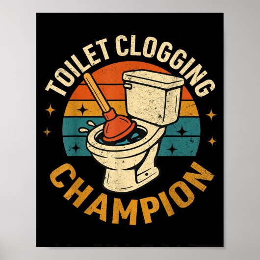 Toilet Clogging Chamon Tee Funny Meme ポスター (正面)