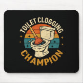 Toilet Clogging Chamon Tee Funny Meme  マウスパッド (正面)