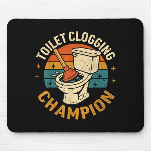 Toilet Clogging Chamon Tee Funny Meme  マウスパッド (正面)