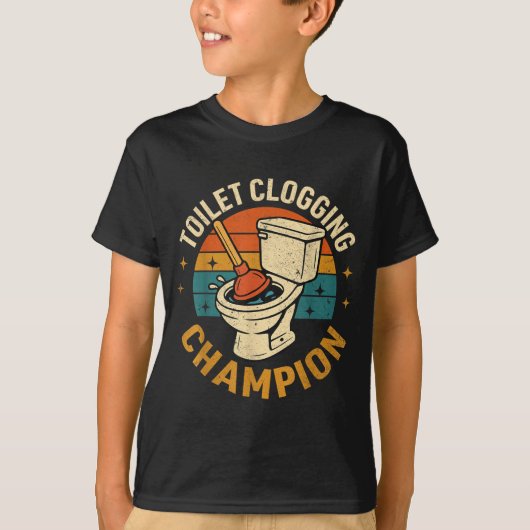 Toilet Clogging Chamon Tee Funny Meme  Tシャツ (正面)