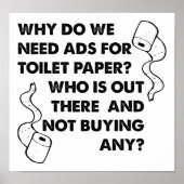 Toilet Paper Ads Funny Poster ポスター (正面)