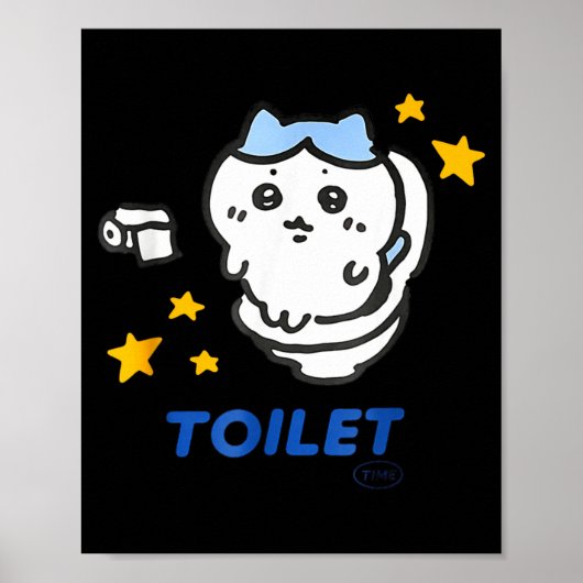 Toilet Time Chikawa Meme Funny Tee  ポスター (正面)