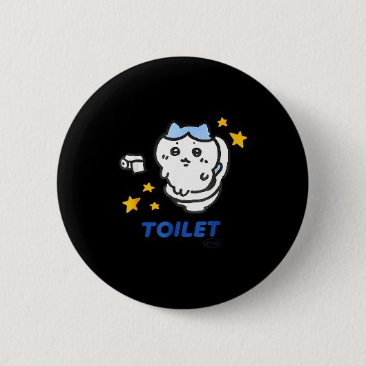 Toilet Time Chikawa Meme Funny Tee  缶バッジ (正面)