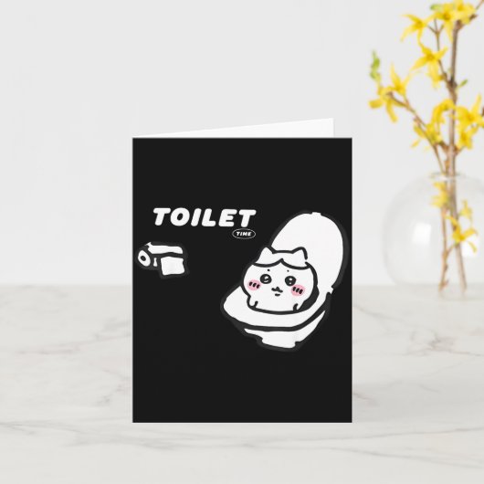 Toilet Time Chikawa Meme Tee  カード (黄色い花)