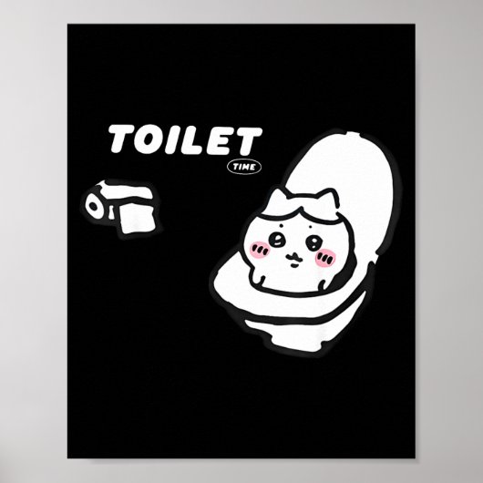 Toilet Time Chikawa Meme Tee  ポスター (正面)