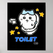 Toilet Time Chikawa Meme Tee ポスター (正面)