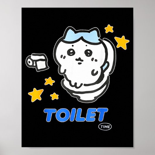 Toilet Time Chikawa Meme Tee ポスター (正面)