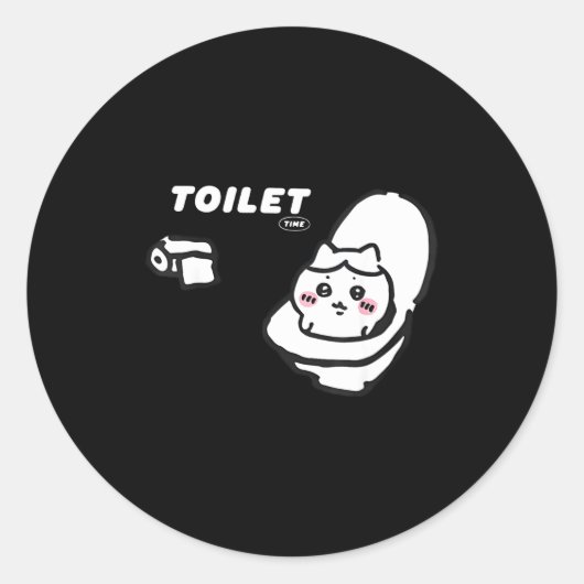 Toilet Time Chikawa Meme Tee  ラウンドシール (正面)