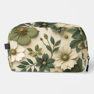 Toiletry bag green flowers pattern  ドップキット